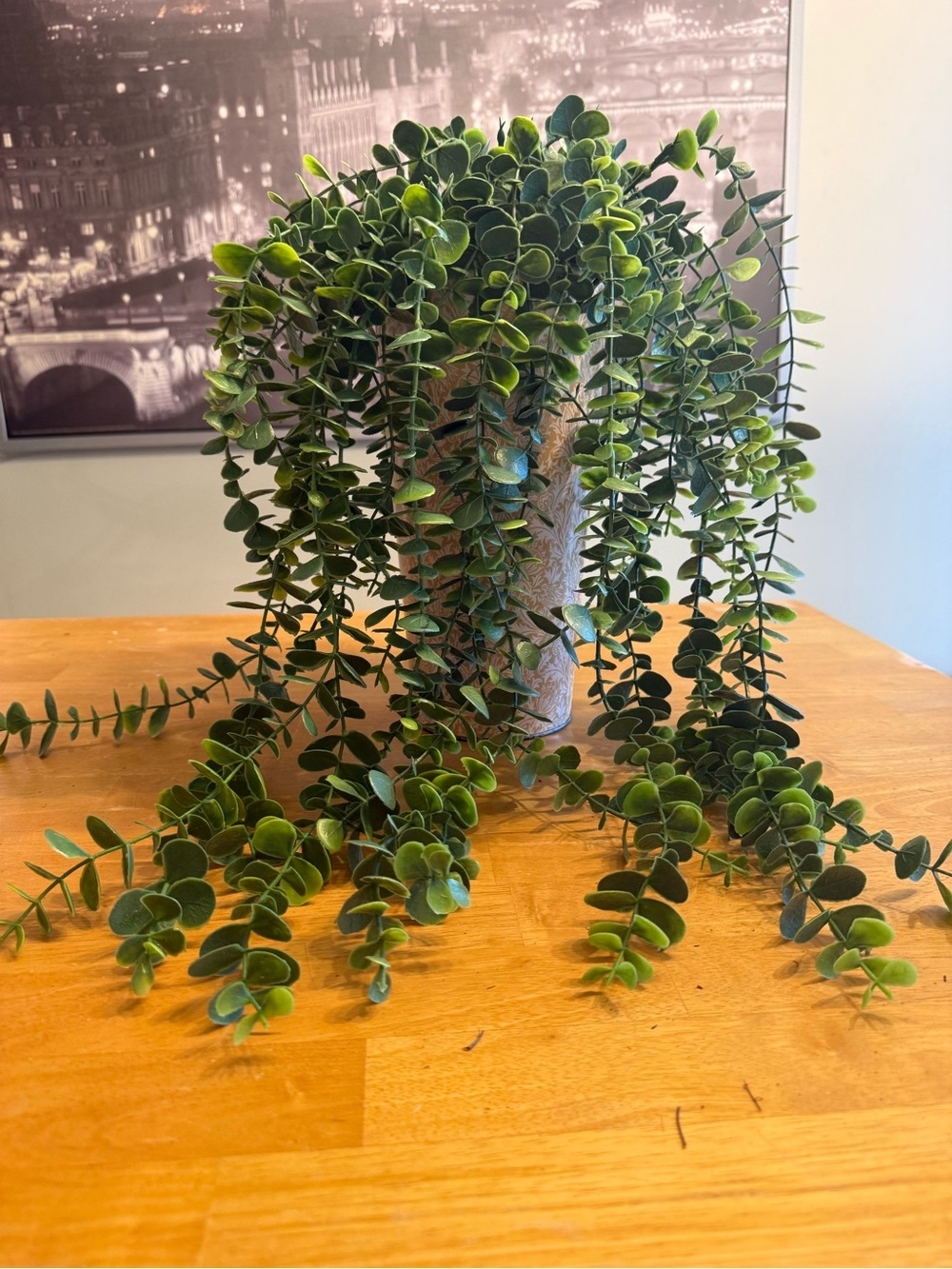 Artificial trailing greenery branch 26” dripping Eucalyptus Bush set of 3